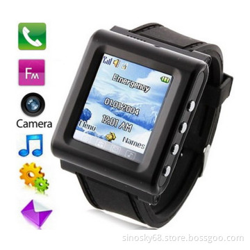 GSM Quad Band Watch Phone Camera Sos Bluetooth FM Radio Touch Screen